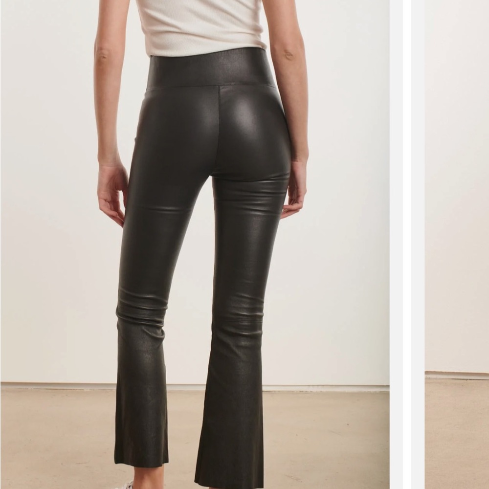SPRWMN Black leather crop flare leggings - Picture 5 of 8